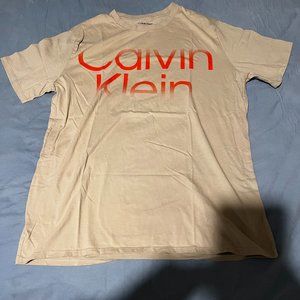Calvin Klein Tan Graphic Tee Mens Sz L